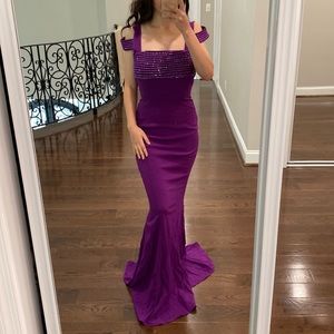 Purple Embellished Gown